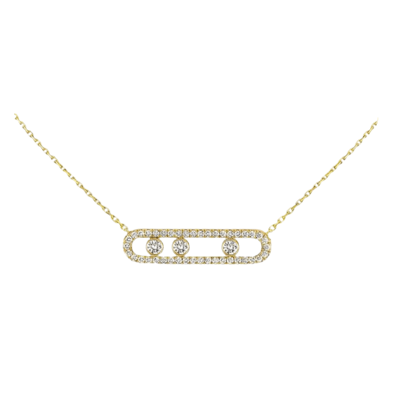 Women's Triple-Stone Pendant Necklace with Adjustable Chain