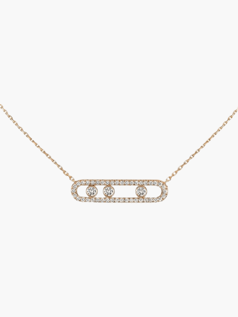 Women's Triple-Stone Pendant Necklace with Adjustable Chain