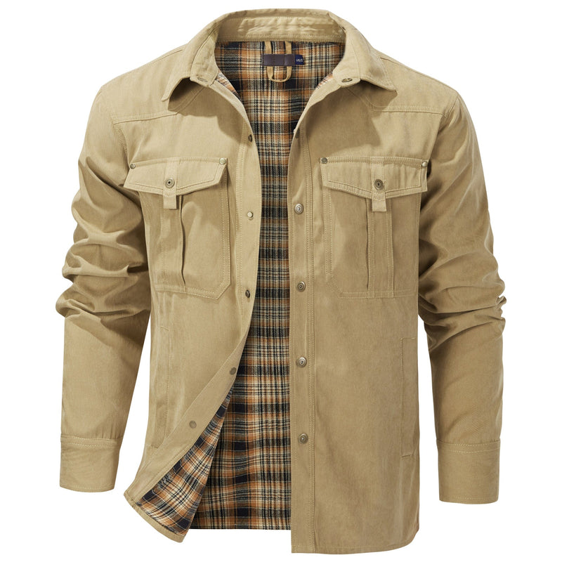 Versatile Men's Jacket with Insulated Flannel Lining – Functional and Reliable