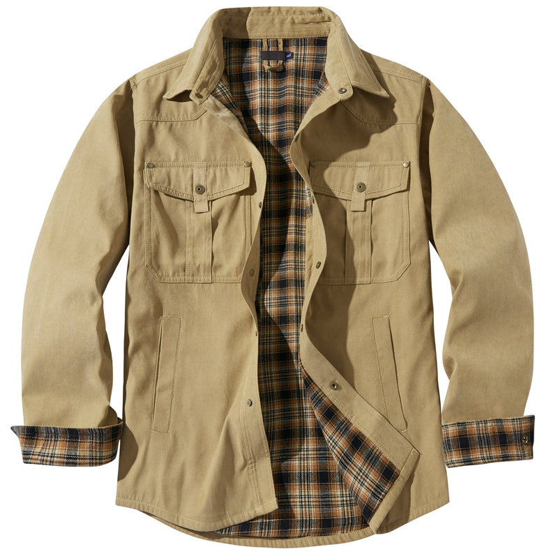 Versatile Men's Jacket with Insulated Flannel Lining – Functional and Reliable
