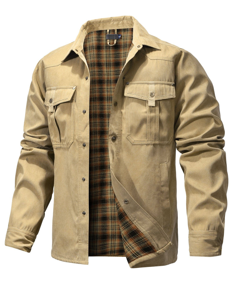 Versatile Men's Jacket with Insulated Flannel Lining – Functional and Reliable