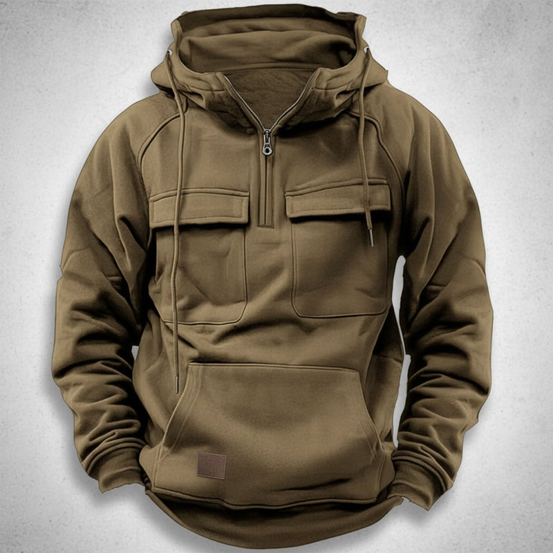Men's Hoodie with Quarter Zip and Hood – Comfortable and Practical