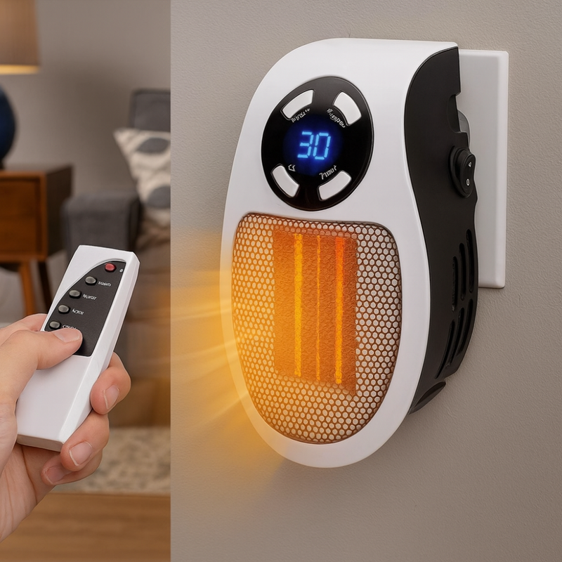 Compact Electric Wall Heater with Remote Control – Energy Efficient and Comfortable