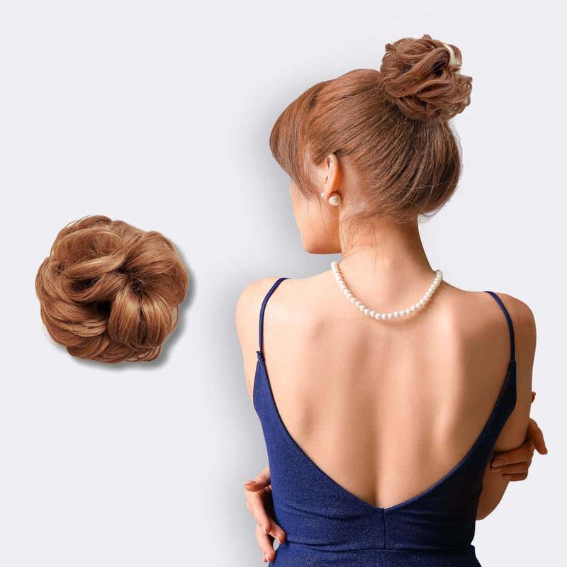 Messy Bun Hair Scrunchie with Synthetic Fibres and Elastic Attachment