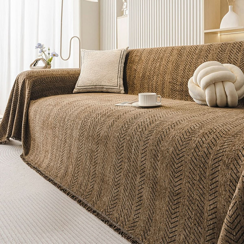 Chenille Sofa Cover with Scratch-Resistant Protection for Everyday Use