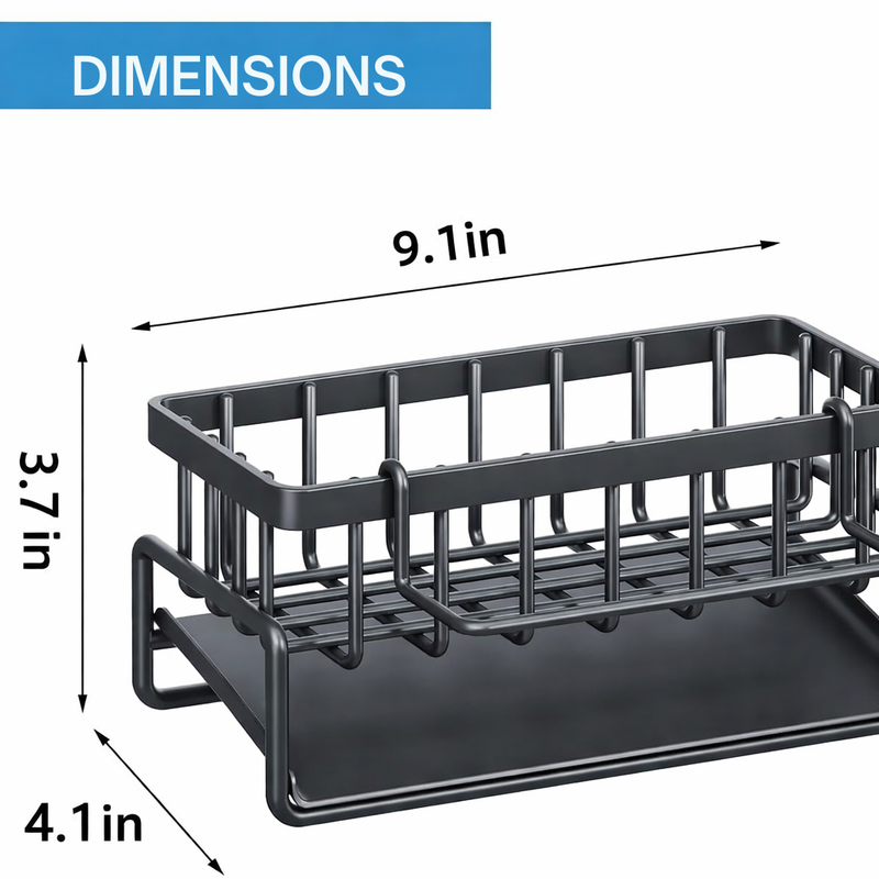 Stainless Steel Sink Caddy with Towel Rail