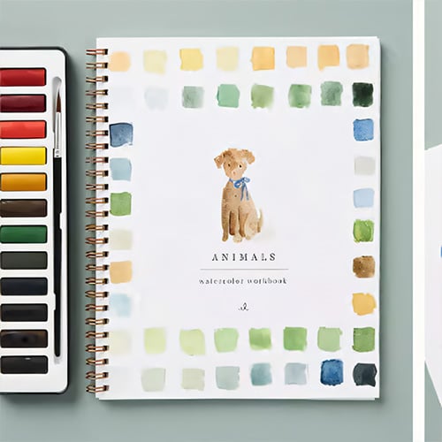 Beginner Watercolour Workbook with Guided Templates