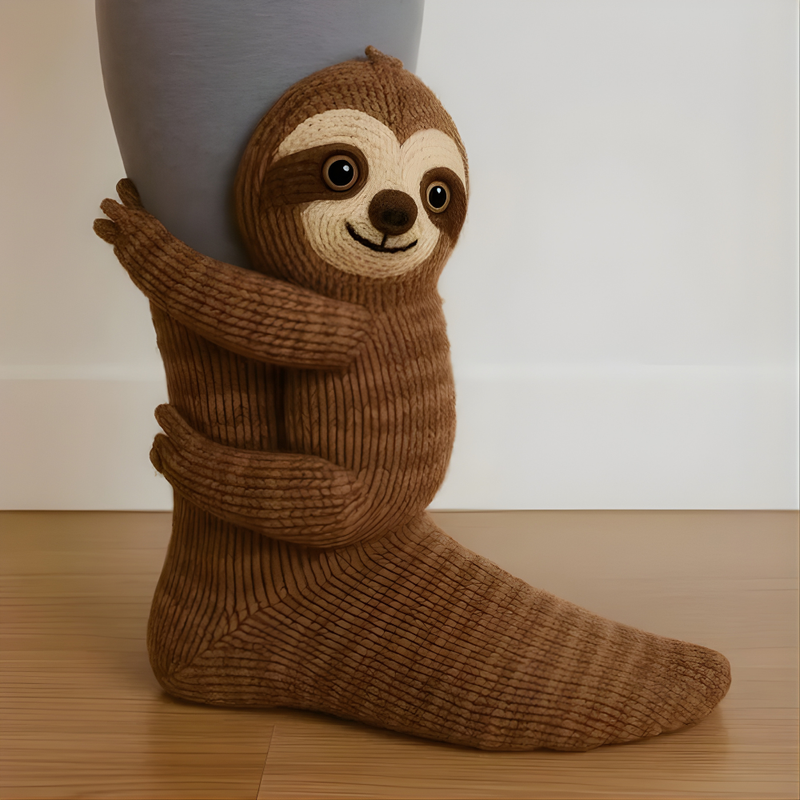 Unisex house socks with 3D animal design and non-slip – Warm and comfortable