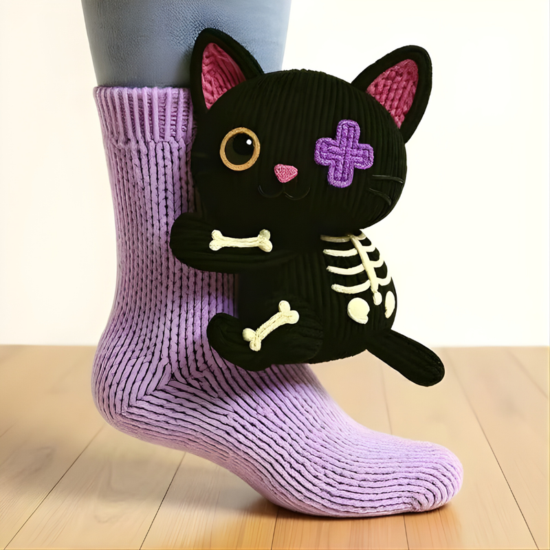 Unisex house socks with 3D animal design and non-slip – Warm and comfortable