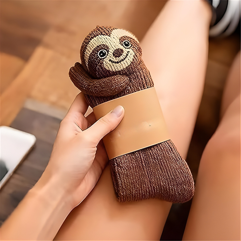Unisex house socks with 3D animal design and non-slip – Warm and comfortable