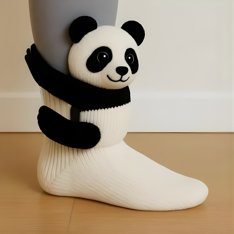Unisex house socks with 3D animal design and non-slip – Warm and comfortable