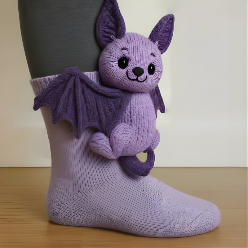Unisex house socks with 3D animal design and non-slip – Warm and comfortable