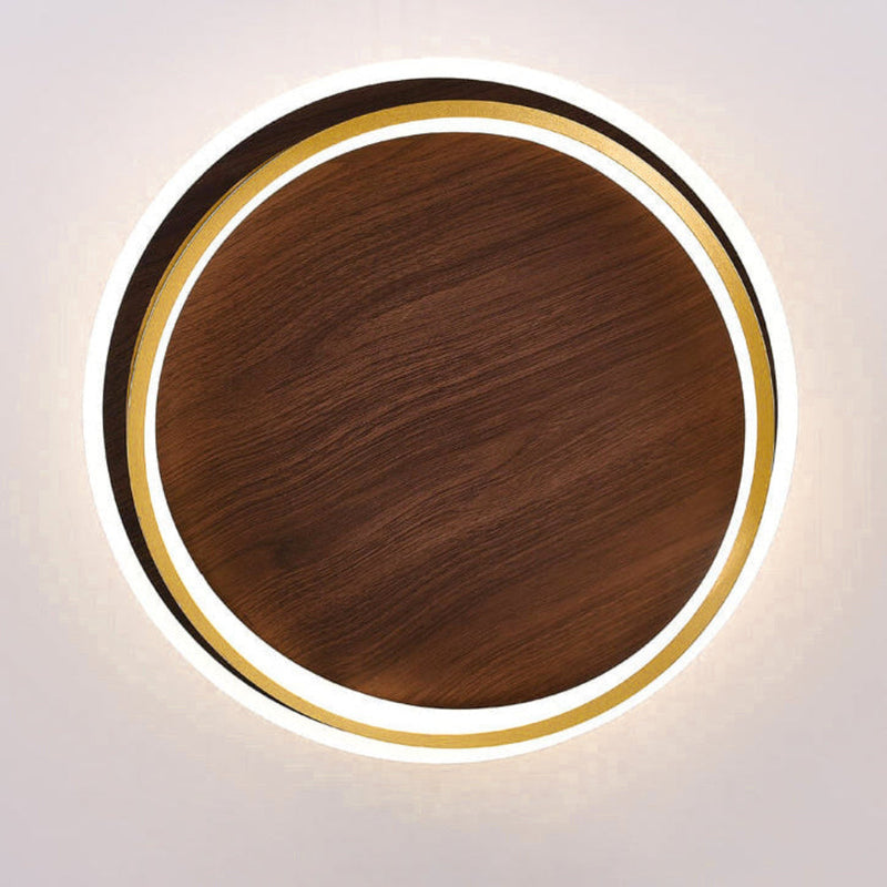 Modern Ceiling Light with LED Ring and Wood Effect Design for Atmospheric Lighting