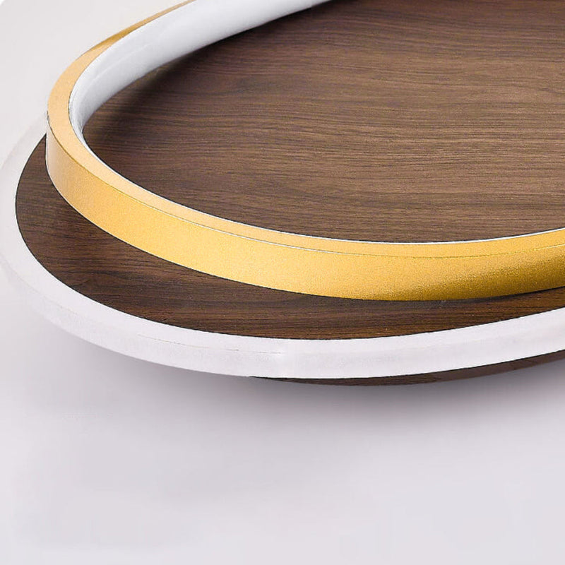 Modern Ceiling Light with LED Ring and Wood Effect Design for Atmospheric Lighting