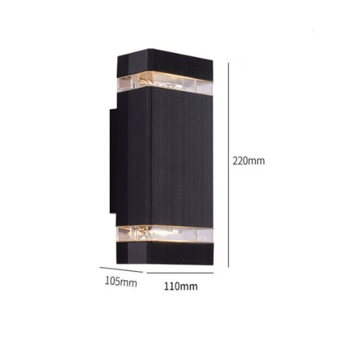 Modern Outdoor Wall Light with Up and Down Light and Weather-Resistant Design