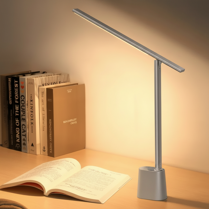 Foldable LED Desk Lamp with Dimmable USB-Powered Lighting