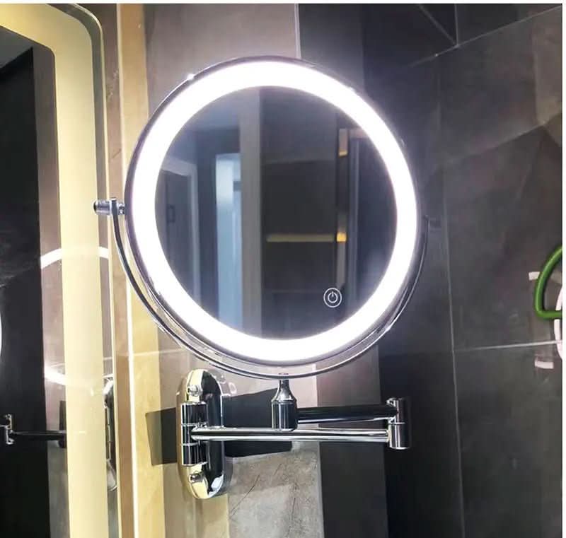 MAGNIFILUX – Miroir grossissant LED avec éclairage réglable et batterie rechargeable