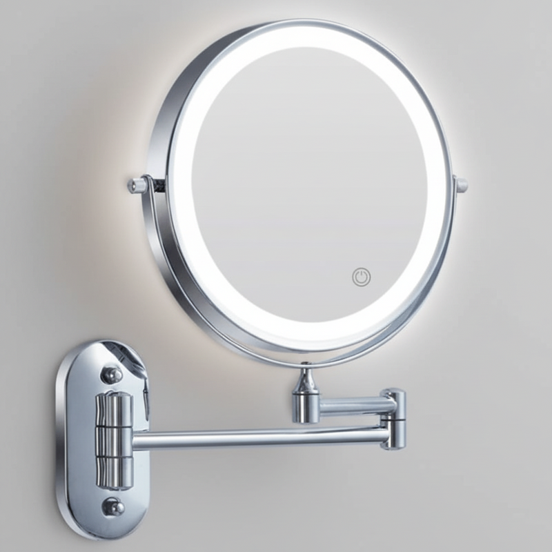 MAGNIFILUX – Miroir grossissant LED avec éclairage réglable et batterie rechargeable