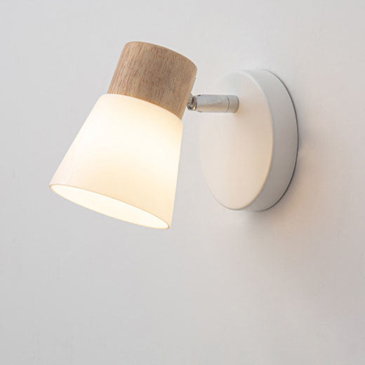 Wall Light with Glass Shades and Wooden Details