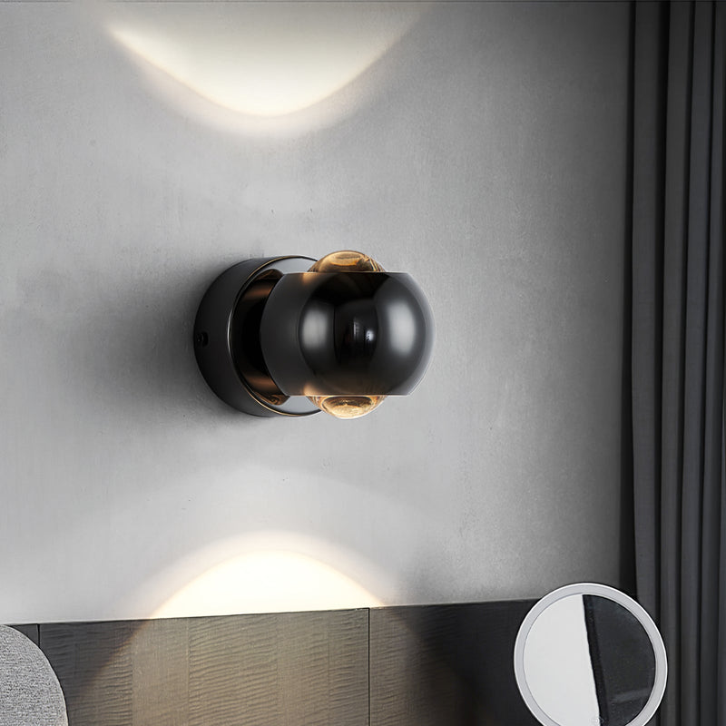 Wall Light with LED Glass Globe and Up-and-Down Illumination