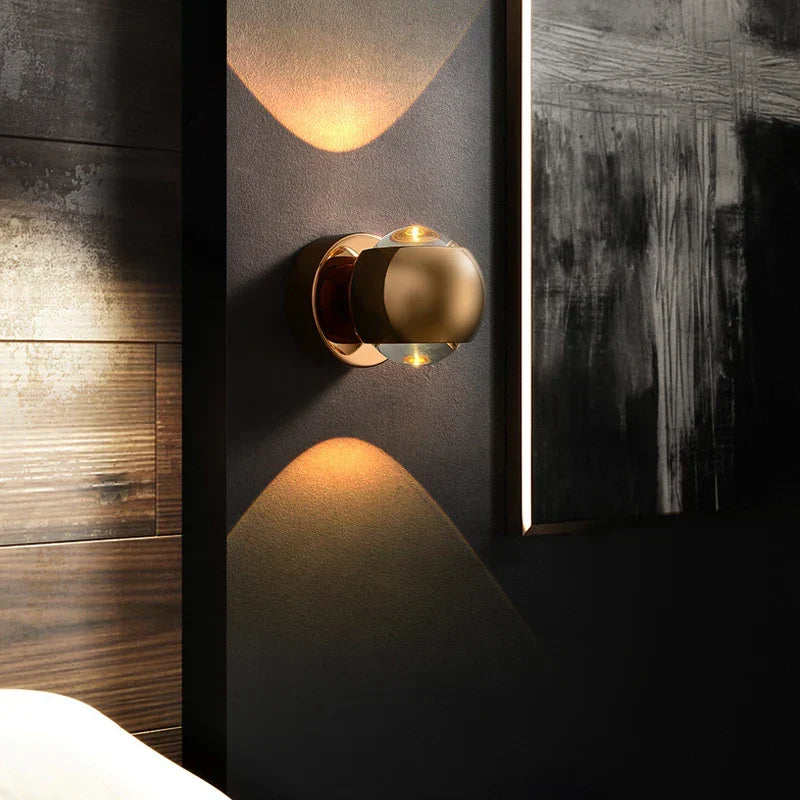 Wall Light with LED Glass Globe and Up-and-Down Illumination