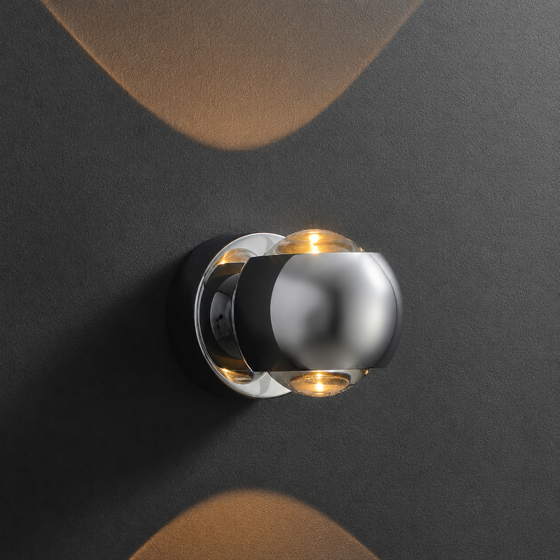 Wall Light with LED Glass Globe and Up-and-Down Illumination