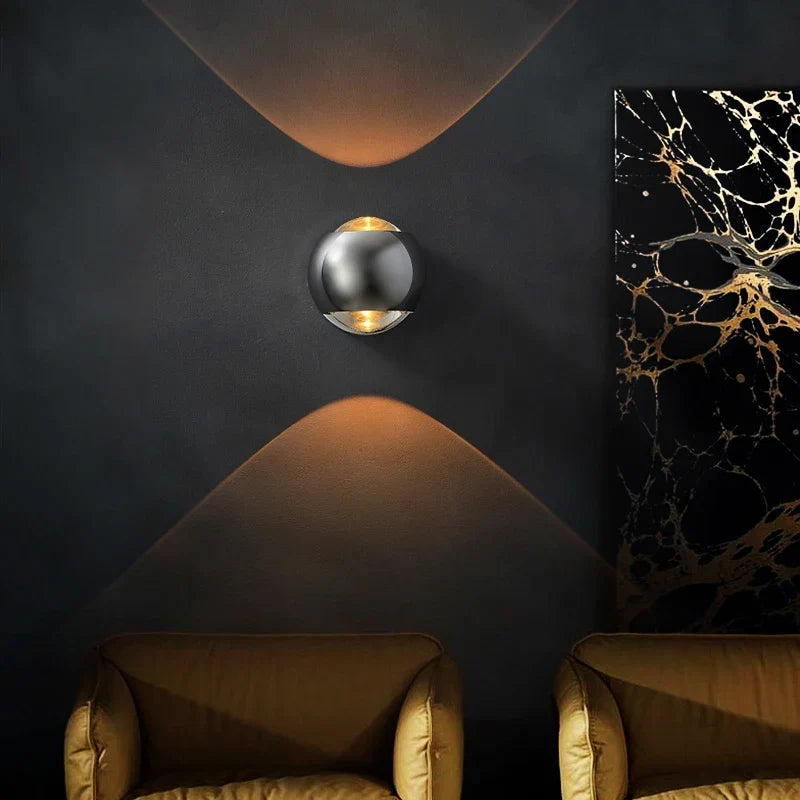Wall Light with LED Glass Globe and Up-and-Down Illumination