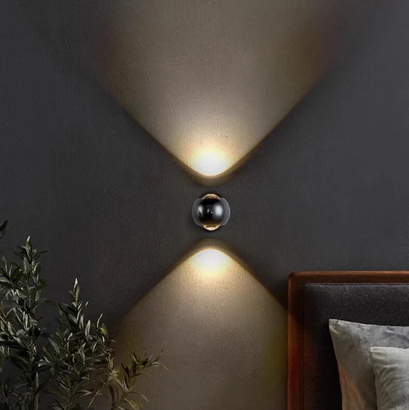 Wall Light with LED Glass Globe and Up-and-Down Illumination