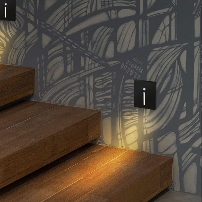 Stair Light with LED and Motion Sensor in a Square Wall Fitting