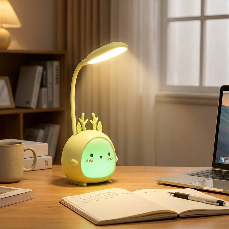 Desk Lamp with Flexible Neck, USB Power and Deer Design