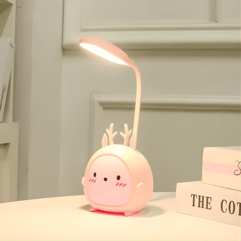 Desk Lamp with Flexible Neck, USB Power and Deer Design