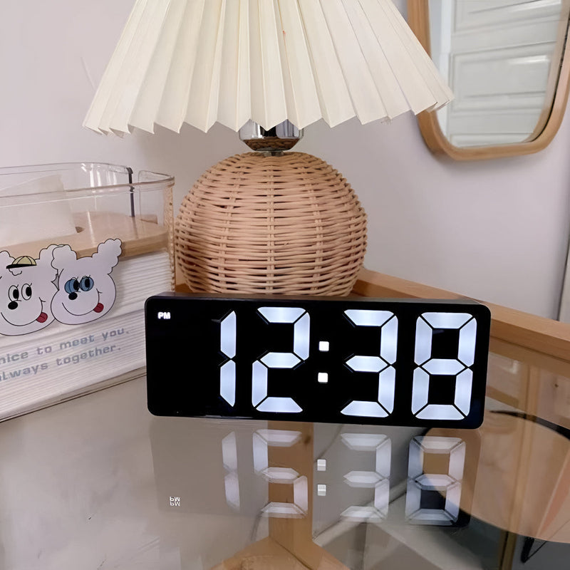 Alarm Clock with Mirrored Face and LED Digital Display