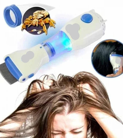 Electric Head Lice Comb with Vacuum and LED Light