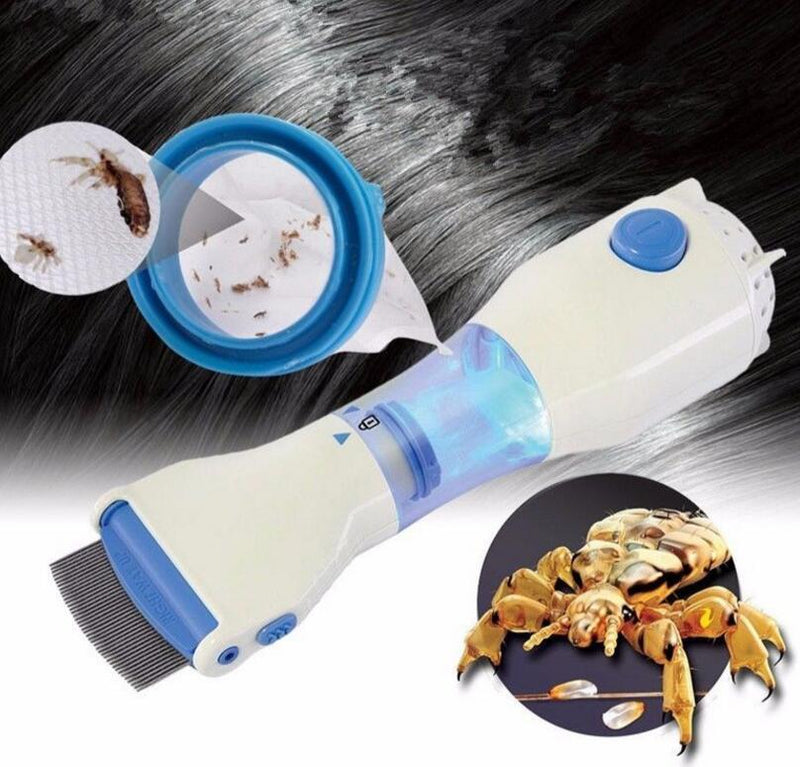 Electric Head Lice Comb with Vacuum and LED Light