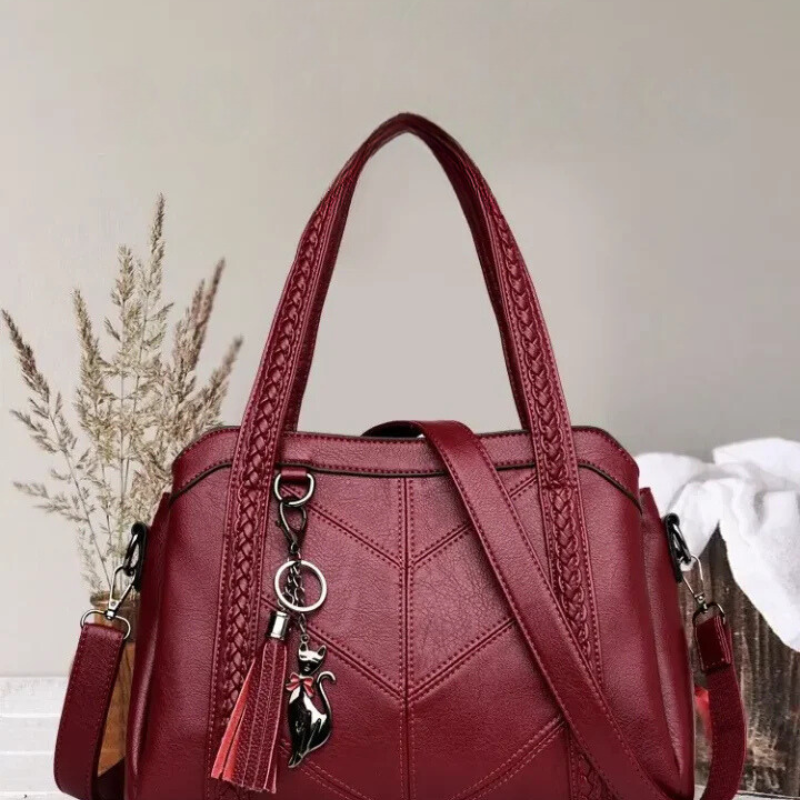 Spacious PU Leather Handbag with Organised Interior