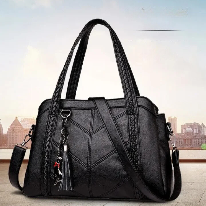 Spacious PU Leather Handbag with Organised Interior