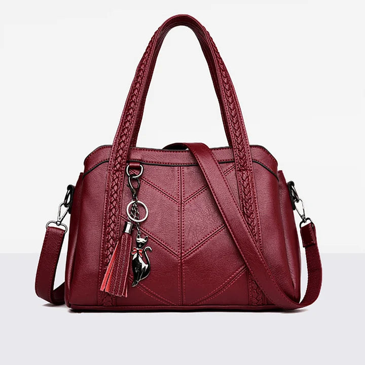 Spacious PU Leather Handbag with Organised Interior