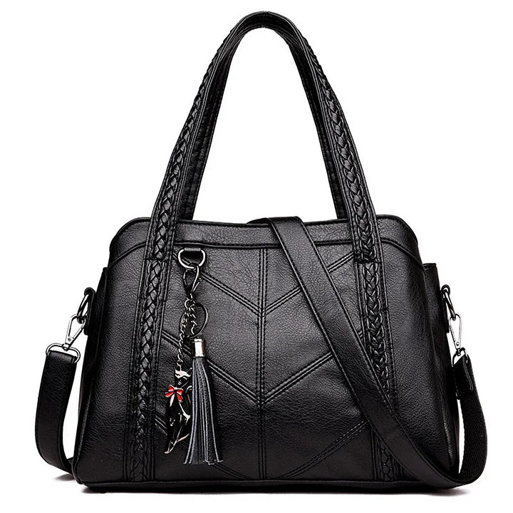 Spacious PU Leather Handbag with Organised Interior
