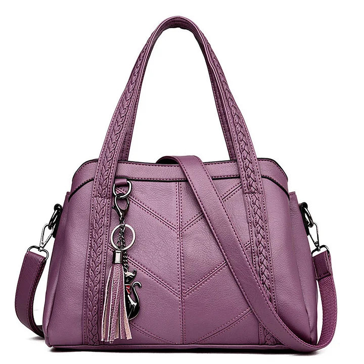 Spacious PU Leather Handbag with Organised Interior