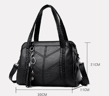 Spacious PU Leather Handbag with Organised Interior