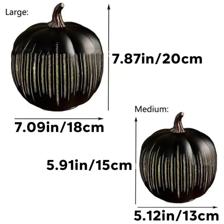 Pumpkin LED Light with Timer and Glitter Stripes for Autumn Decor