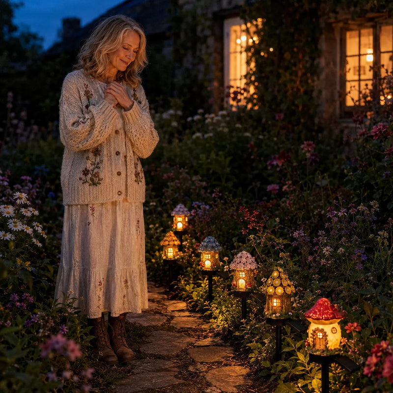 Solar Fairy Cottage Garden Stake Light