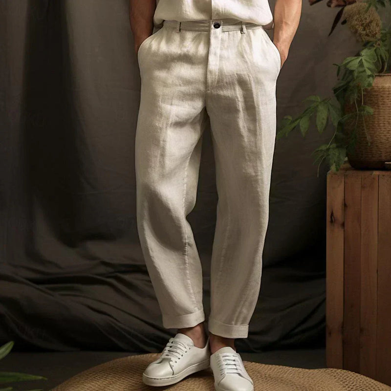 Casual Linen Men's Trousers – Breathable Comfort with Timeless Appeal