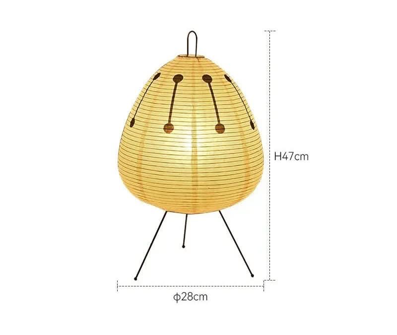 Table Lamp with Rice Paper Shade and Japanese Inspired Design