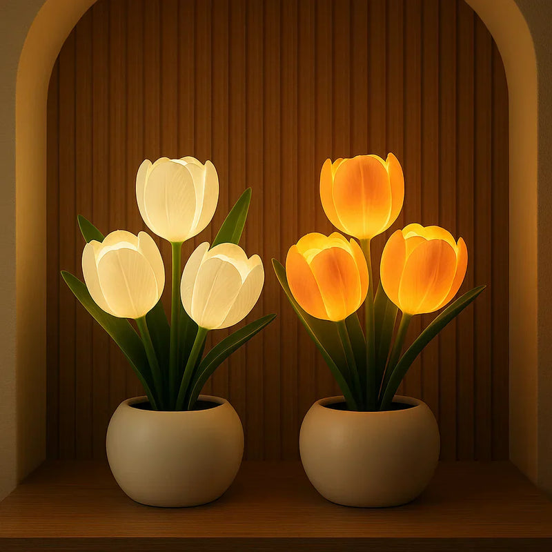 Decorative Tulip LED Lamp with Warm Light and Dimmable Lighting