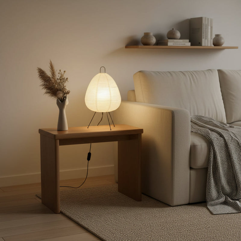 Japanese Rice Paper Table Lamp with Soft Ambient Glow