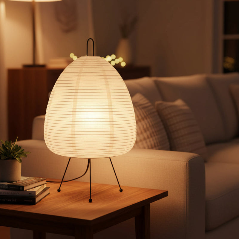 Japanese Rice Paper Table Lamp with Soft Ambient Glow