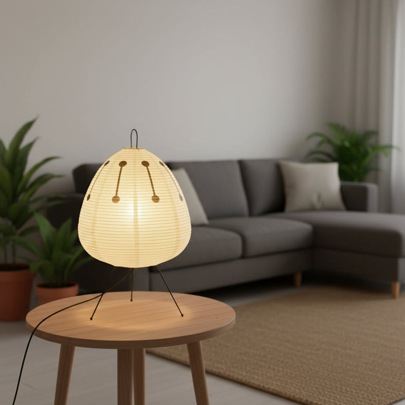 Japanese Rice Paper Table Lamp with Soft Ambient Glow