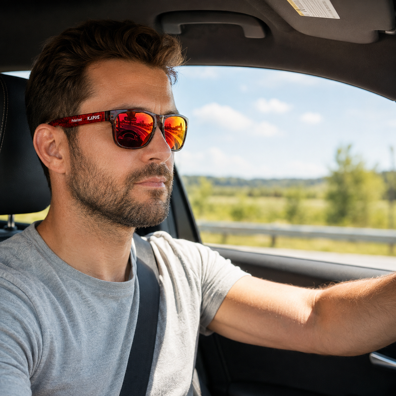 Polarised Square Sunglasses with UV400 Protection