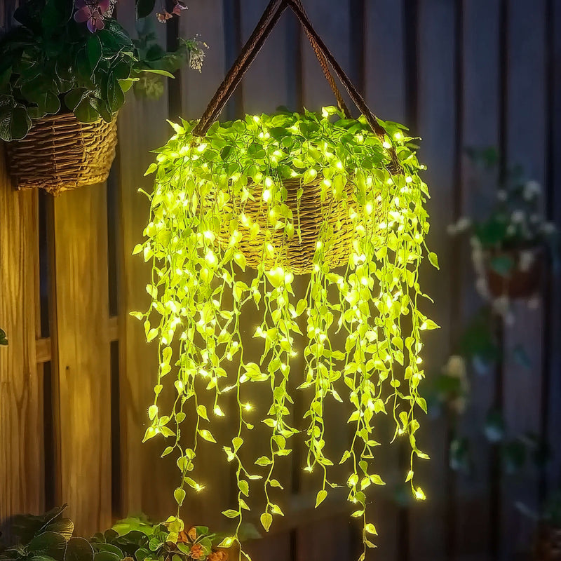 LED Flower Garland Light with Artificial Foliage for Home Décor